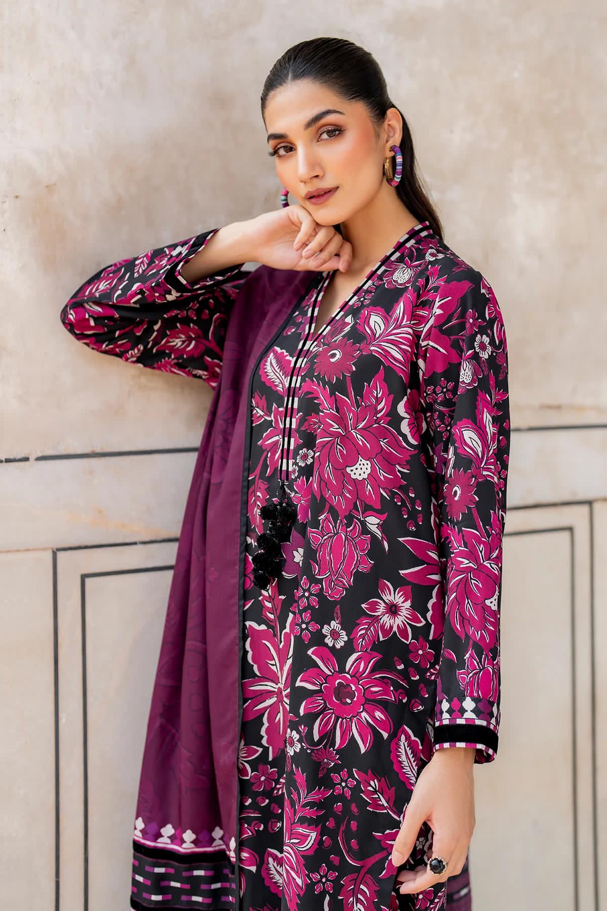 Swiss Jacquard Linen 3-Piece Unstitched Suit with Chiffon Dupatta