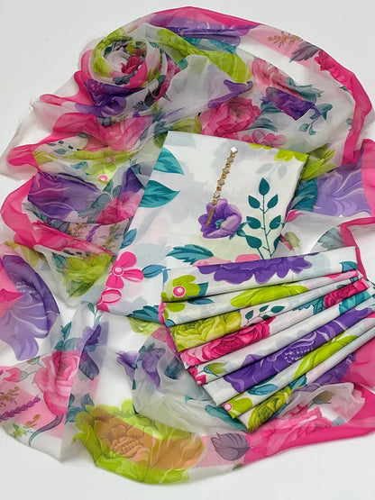 Digital Printed Swiss Linen 3pc Unstitch