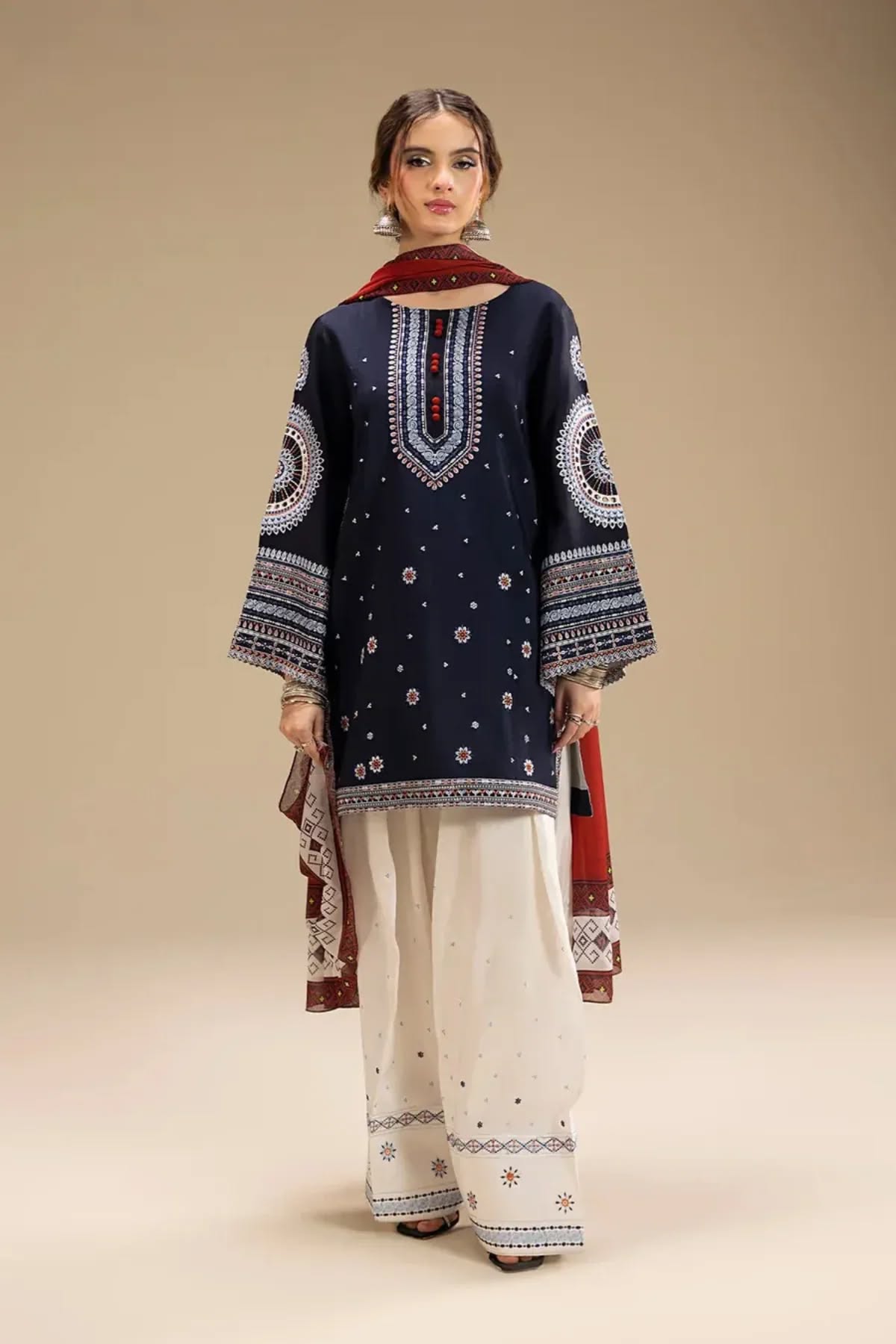 Jazmin Premium Dhanak 3PC Embroidered Suit