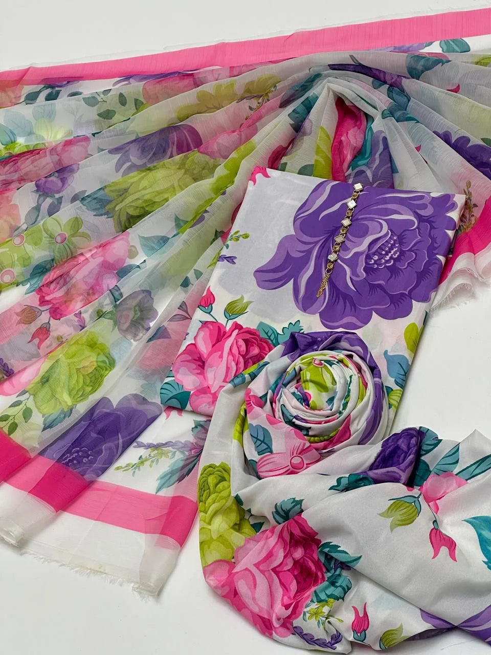 Digital Printed Swiss Linen 3pc Unstitch