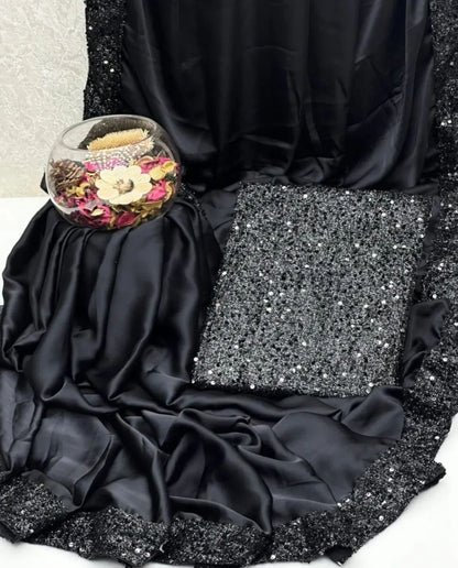 Party Wear Fancy Shamoze Silk Saree Unstitched