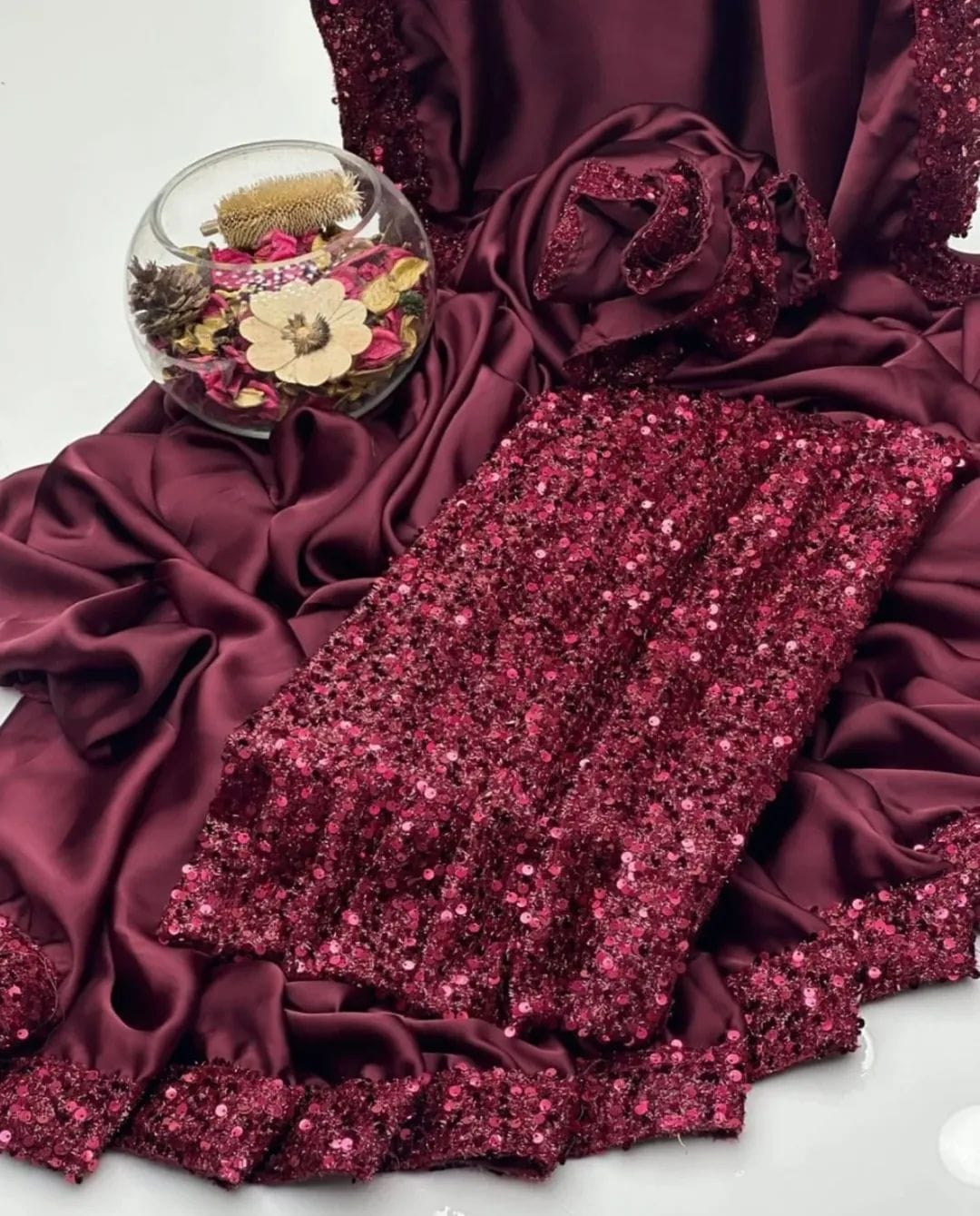 Party Wear Fancy Shamoze Silk Saree Unstitched