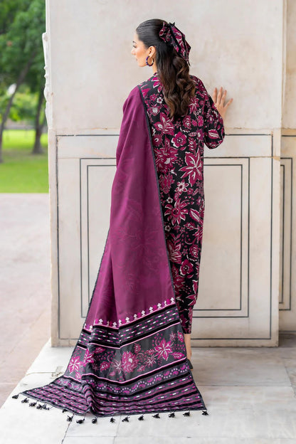 Swiss Jacquard Linen 3-Piece Unstitched Suit with Chiffon Dupatta