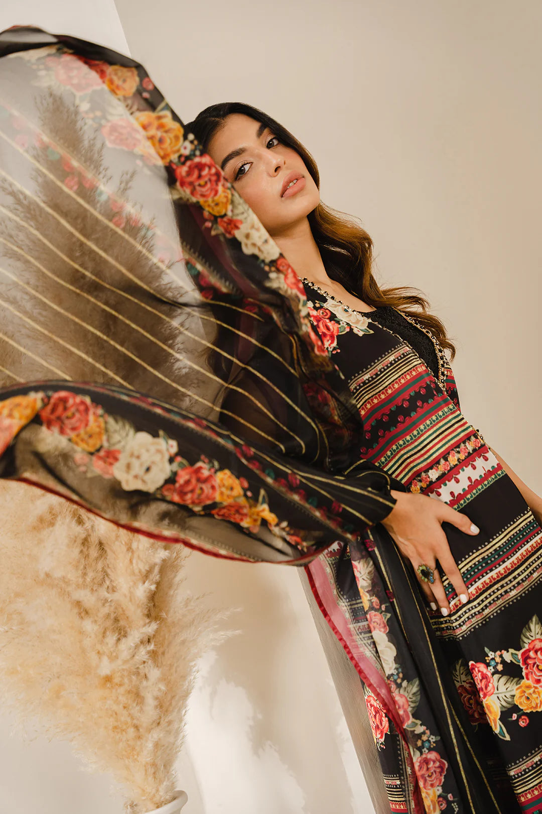 Multi Digital Printed Silk 3pc Unstitch