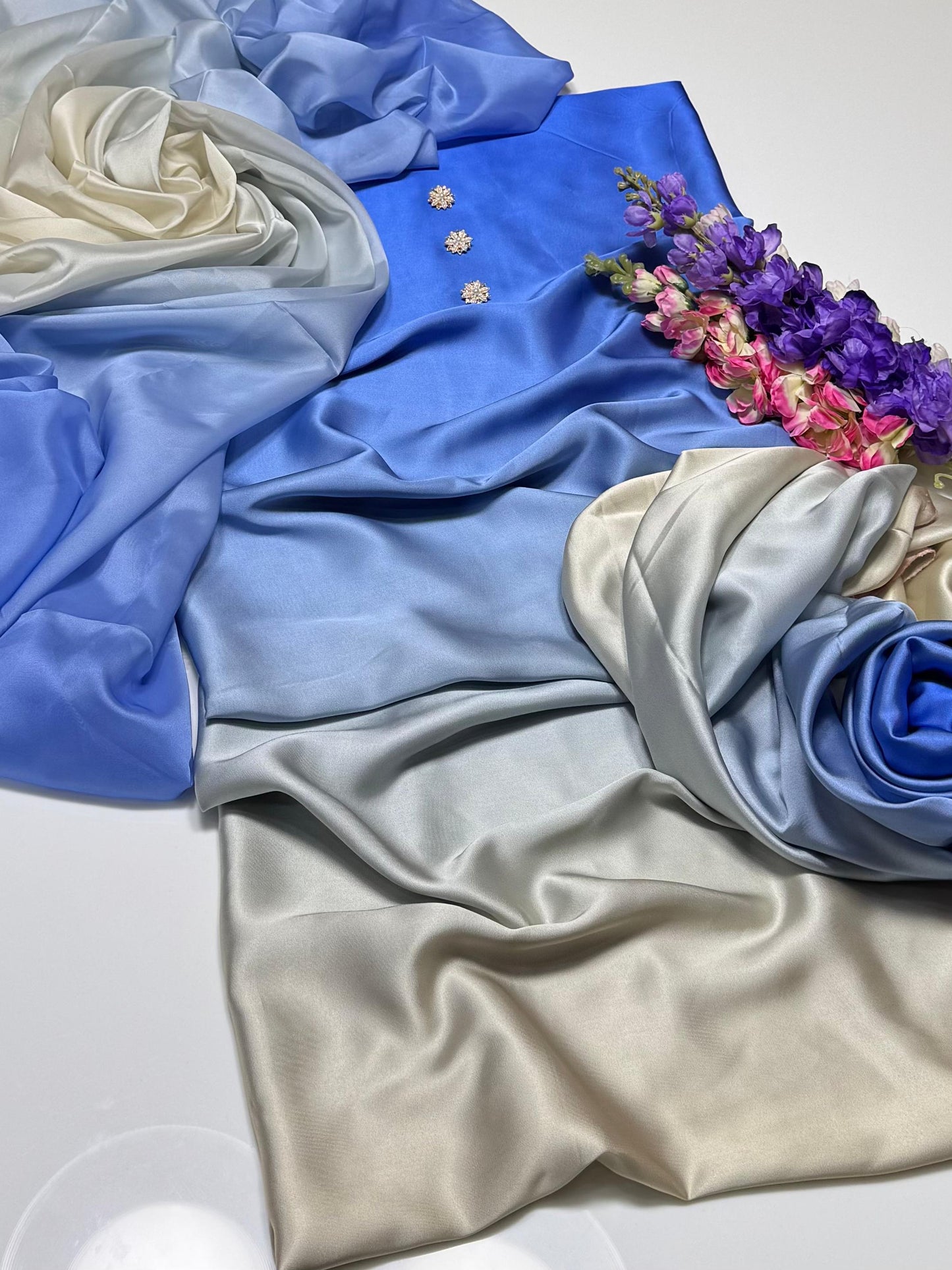 Shamoze Silk Digital Print 3 Pcs Dress Unstitch