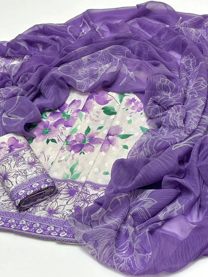 3Pc Dress Swiss Lawn Unstitch